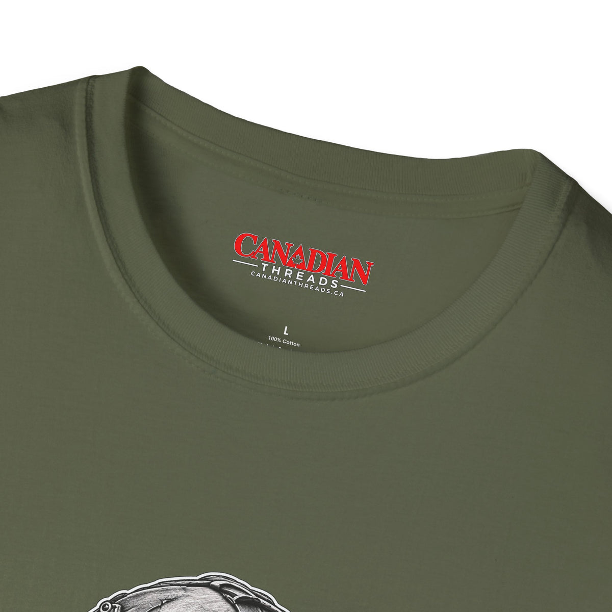 Canadian Military Helmet T-Shirt with Flag