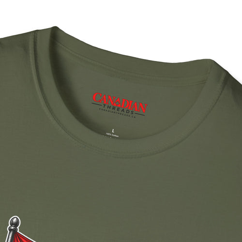 T-Shirt — Canadian Flag with Military Aircraft & Soldiers Graphic