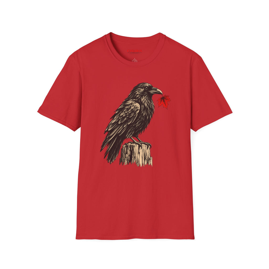 Raven with Red Leaf T-Shirt