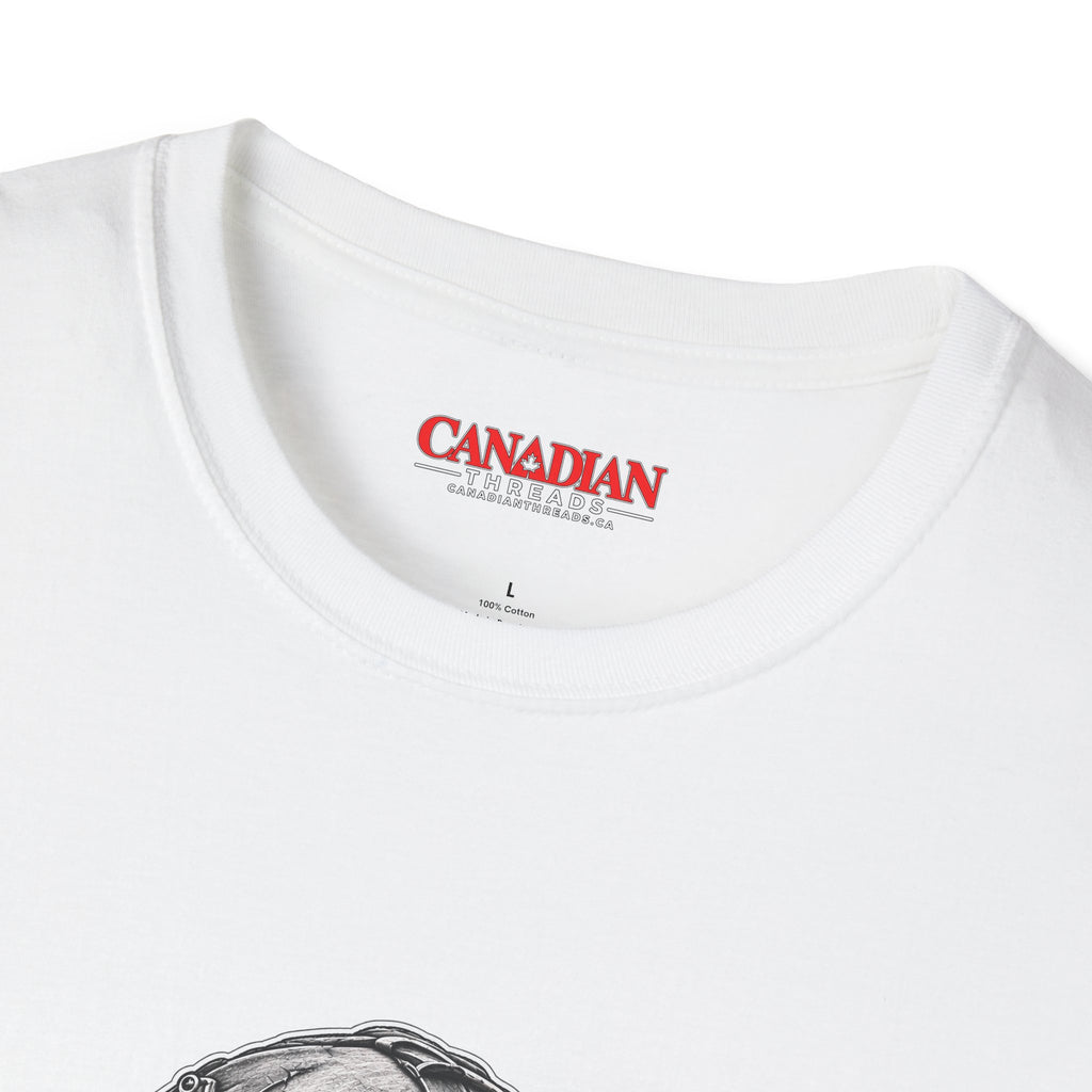 Canadian Military Helmet T-Shirt with Flag