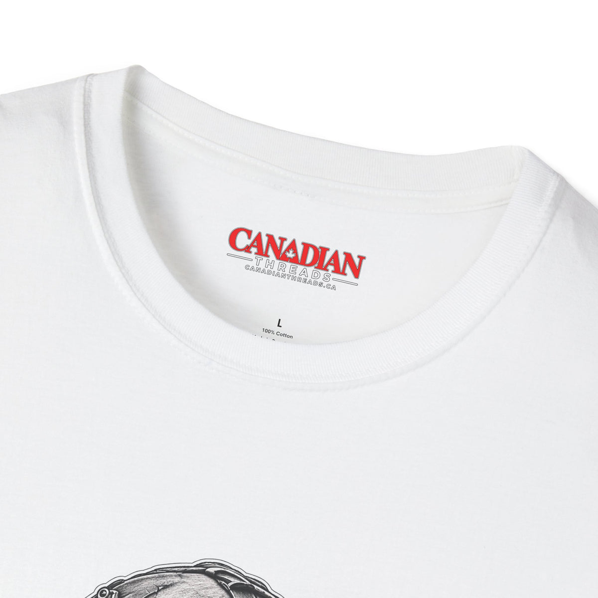 Canadian Military Helmet T-Shirt with Flag