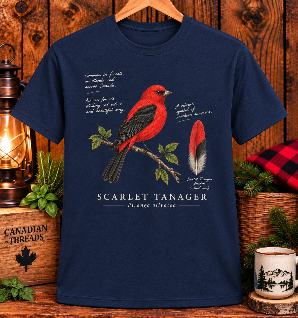 Scarlet Tanager Bird  T-Shirt