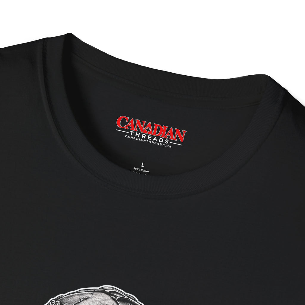 Canadian Military Helmet T-Shirt with Flag