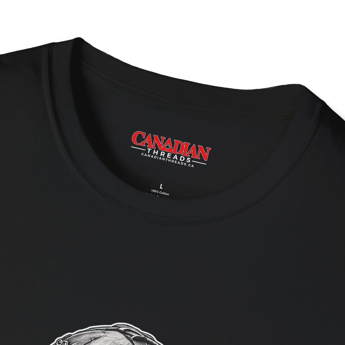 Canadian Military Helmet T-Shirt with Flag