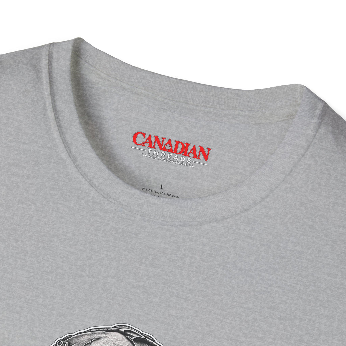 Canadian Military Helmet T-Shirt with Flag