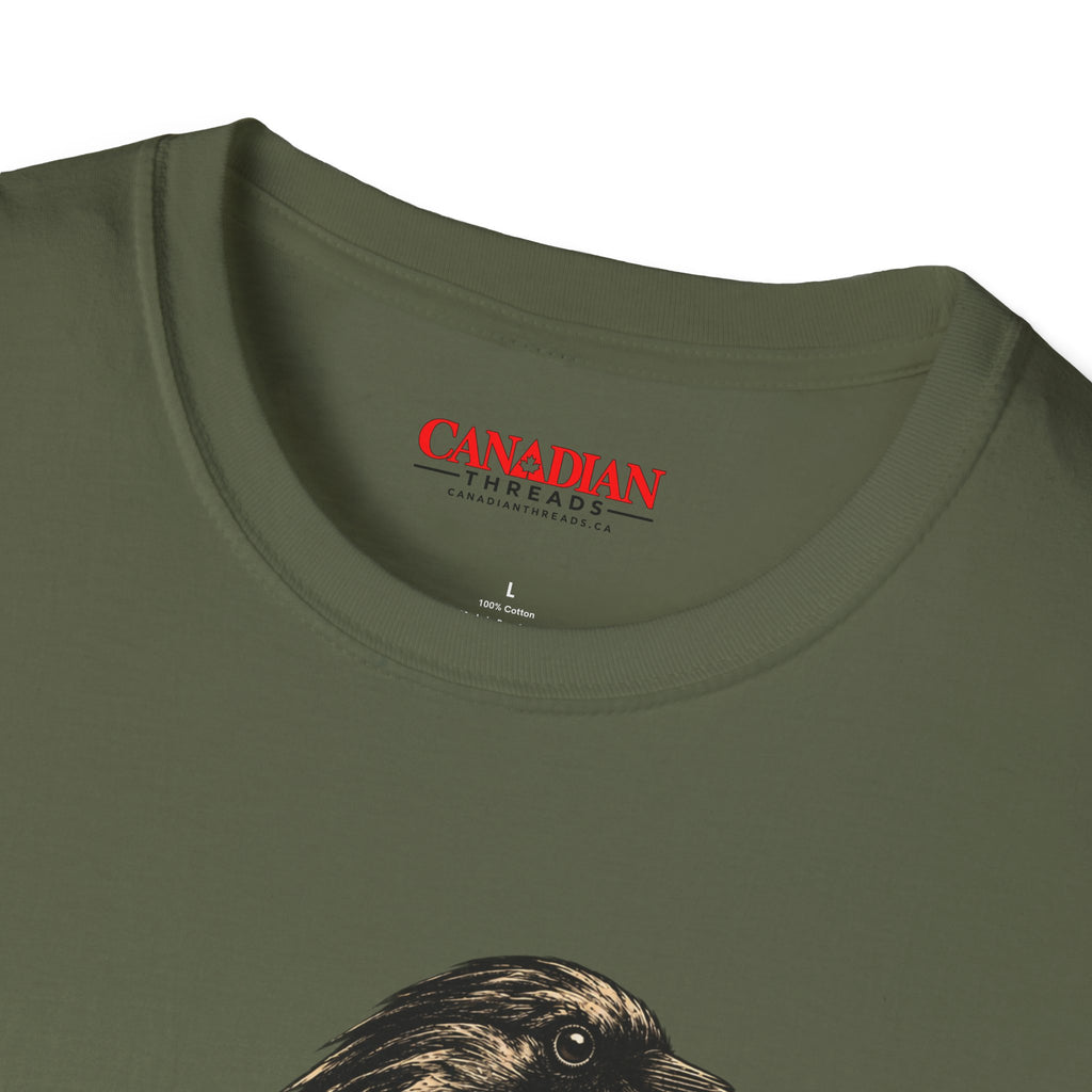 Raven with Red Leaf T-Shirt