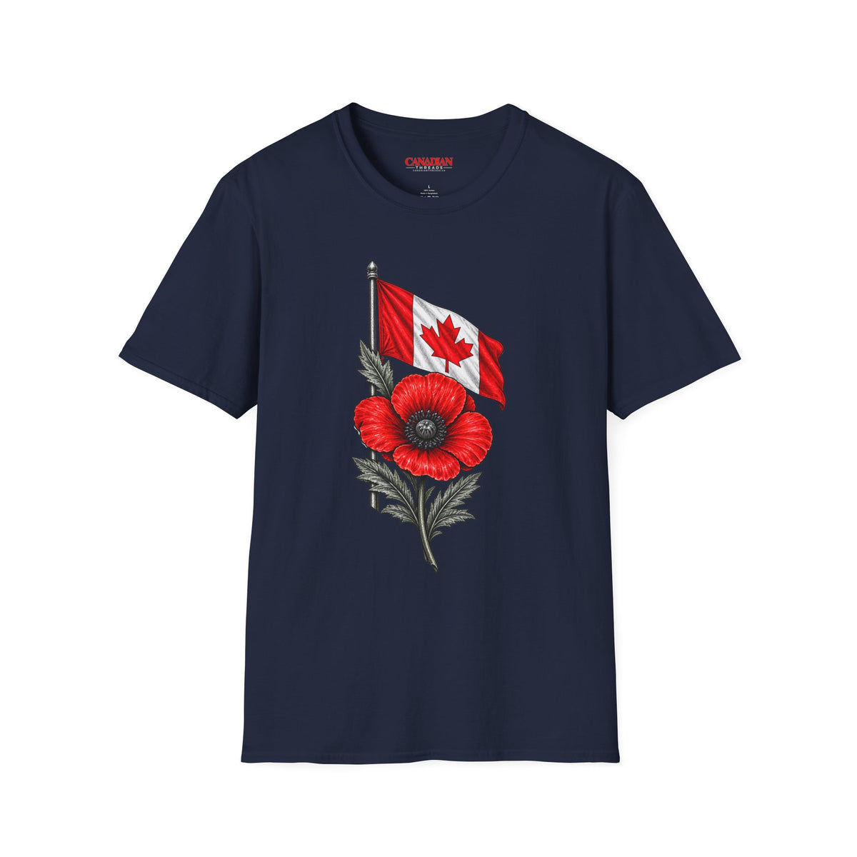 Canadian Flag Poppy T-Shirt — Remembrance Day Canada Flag Tee